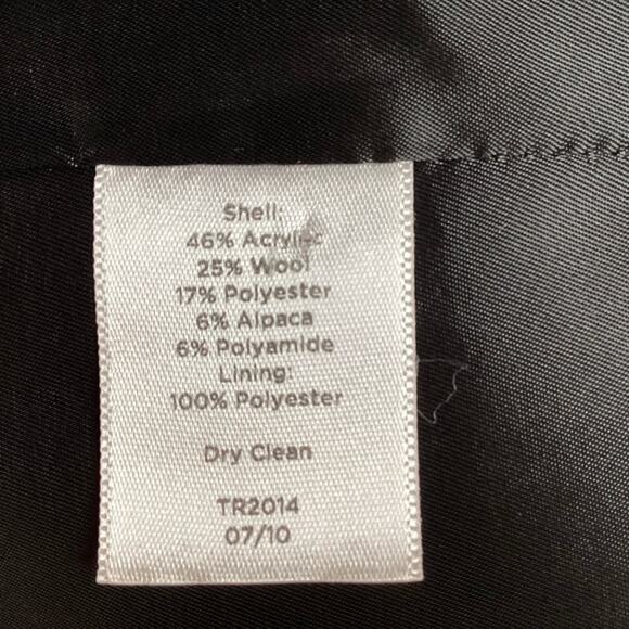 Talbots Double Breasted Alpaca Wool Sz 14 Black White Tweed Blazer Short Jacket - Picture 7 of 12